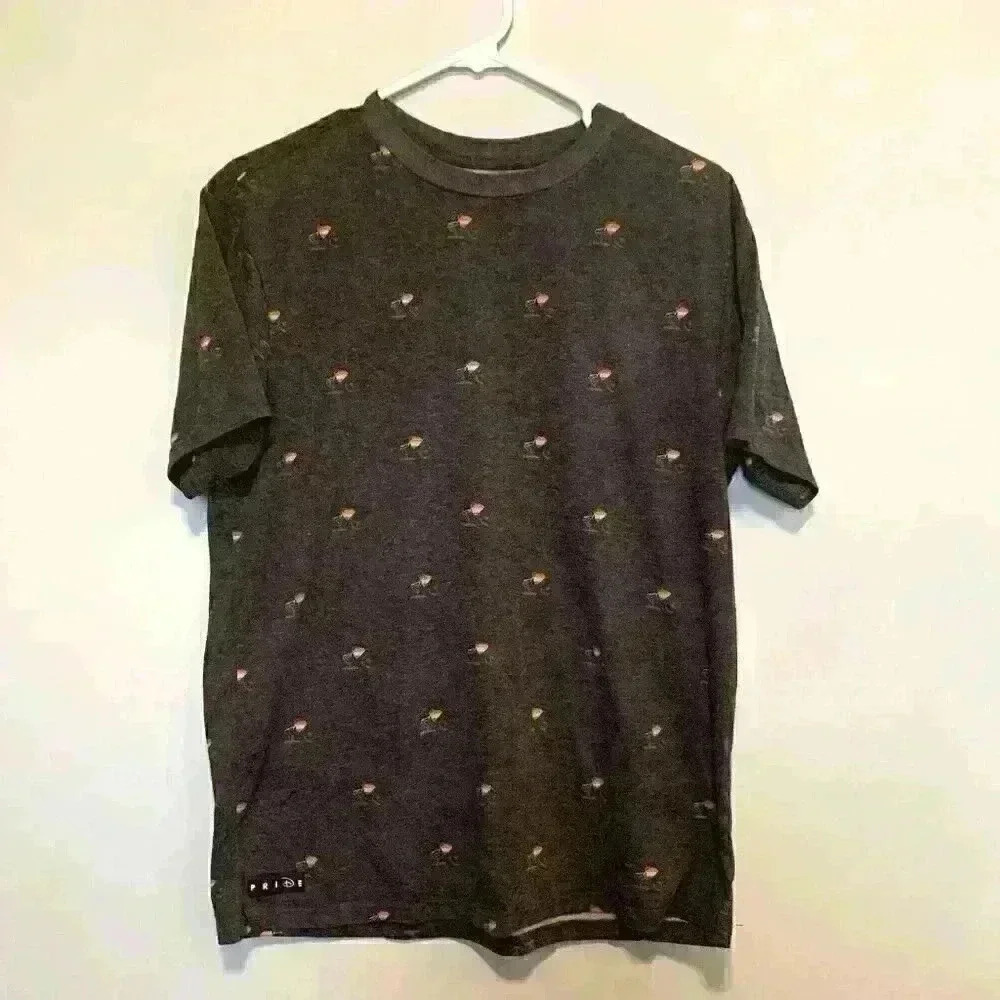Disney Pixar Pride Collection T-shirt Tee Adult M Medium Gray Rainbow Cotton